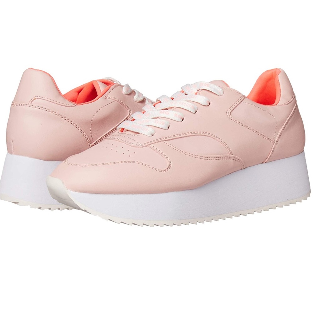 New Madden Girl Angeles Pink White Sneakers Shoes
